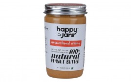 Happy Jars Unsweetwned Creamy 100% Natural Peanut Butter  Glass Jar  290 grams
